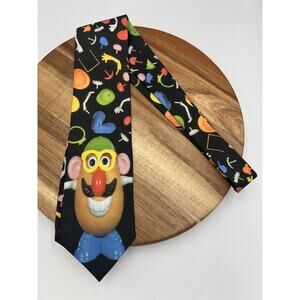 VTG Mr Potato Head Tie Black WallyWear Hasbro 90s Novelty USA Teacher Kidcore